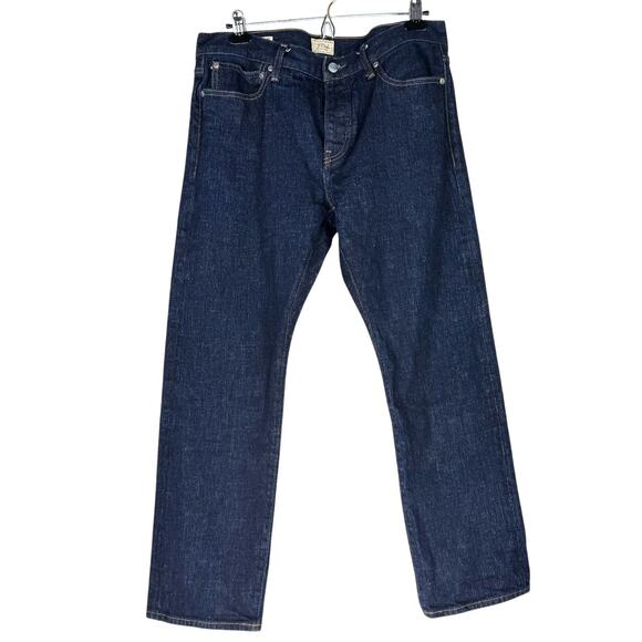 J. Crew Men's Straight Fit Stretch Jeans Size 34/30 Deep Blue Medium Wash - Picture 1 of 9